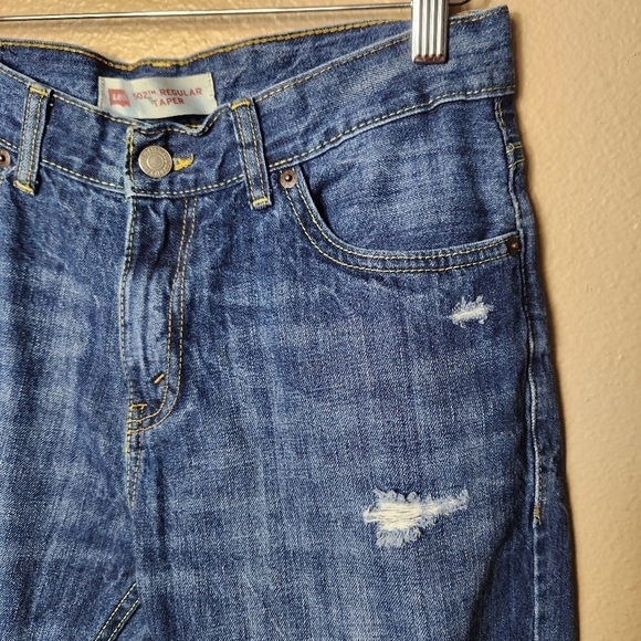 Levi's 502 Tapered Mid Rise Raw Hem Cropped Jeans-Size 29 - Picture 2 of 9